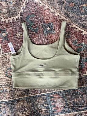 Nike Olive-Green Sports BraTop Small